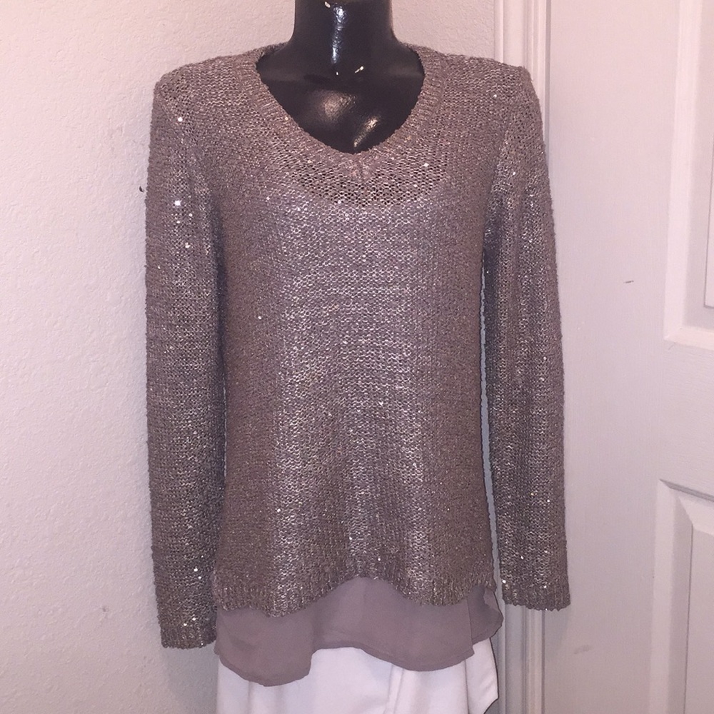 Apt 9 Long Sleeve Tunic With Sequins - image 1